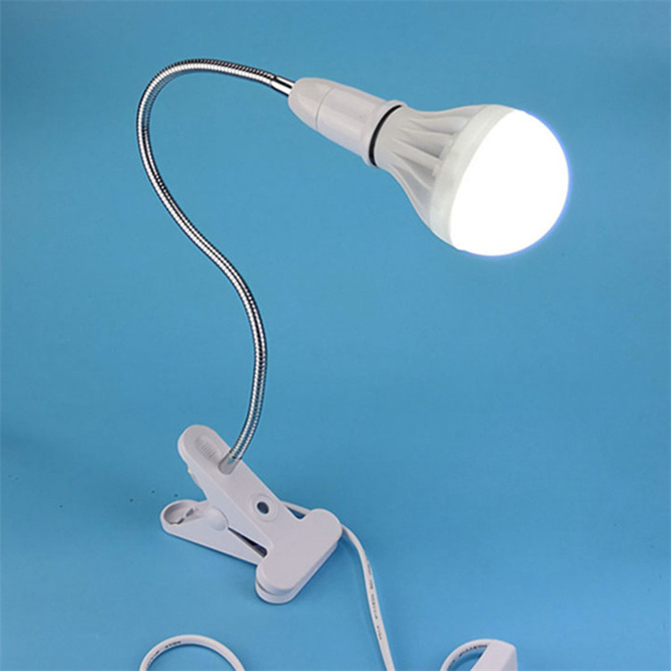 Vofull Switch Control Reading Desk Lamp Flexible Kids Bedside Light USB Charging LED Clip Night Light