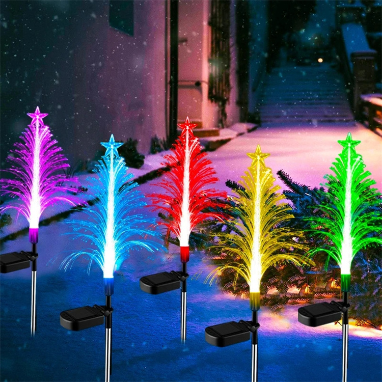 LED Waterproof Solar Jellyfish Fiber Optic Light Outdoor Garden Lawn Light For Christmas Halloween Courtyard Atmosphere Decor