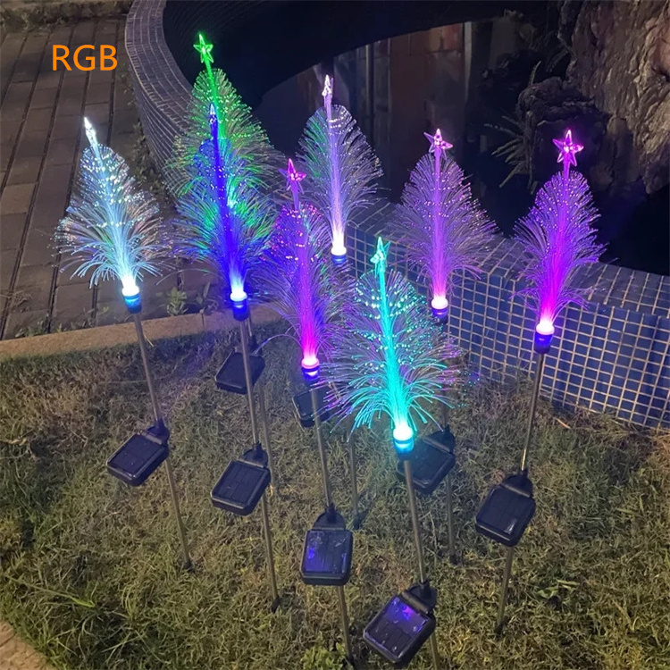 LED Waterproof Solar Jellyfish Fiber Optic Light Outdoor Garden Lawn Light For Christmas Halloween Courtyard Atmosphere Decor