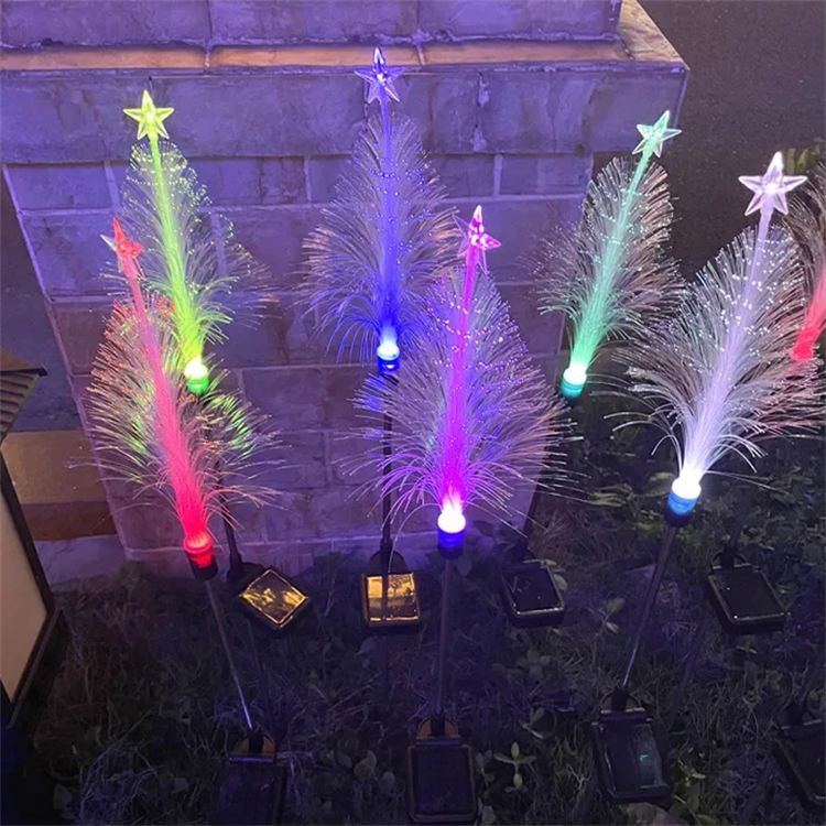 LED Waterproof Solar Jellyfish Fiber Optic Light Outdoor Garden Lawn Light For Christmas Halloween Courtyard Atmosphere Decor