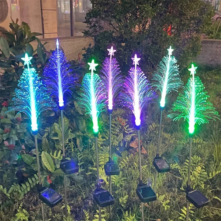 LED Waterproof Solar Jellyfish Fiber Optic Light Outdoor Garden Lawn Light For Christmas Halloween Courtyard Atmosphere Decor