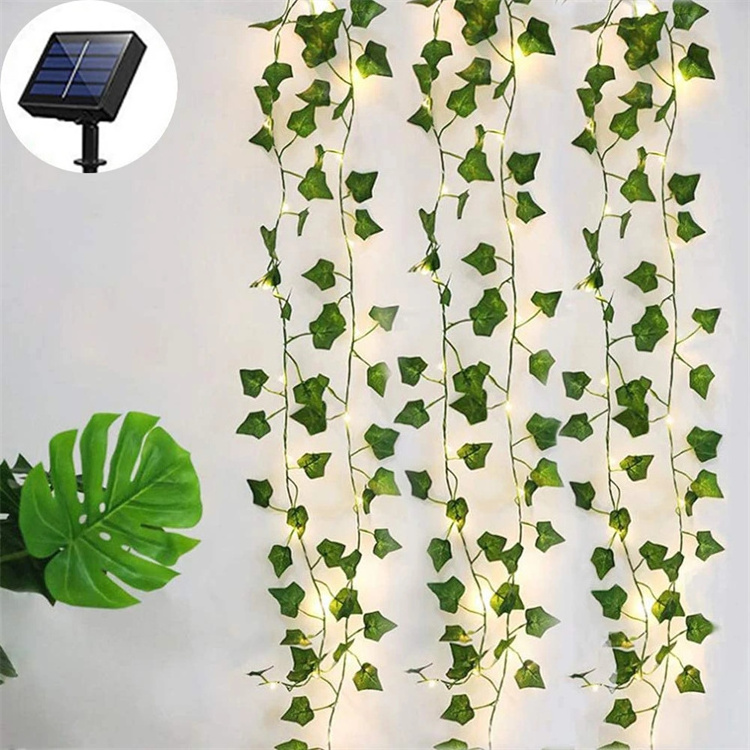 Artificial Ivy Garland Vines Greenery Hanging Plants Backdrop Artificial Garland Fairy led copper wire leaf string light