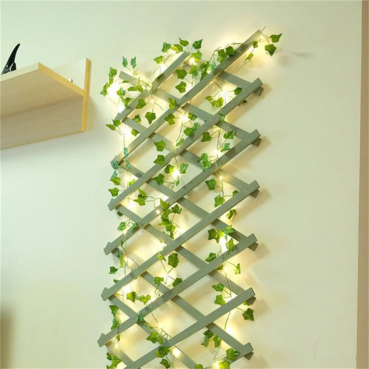 Artificial Ivy Garland Vines Greenery Hanging Plants Backdrop Artificial Garland Fairy led copper wire leaf string light