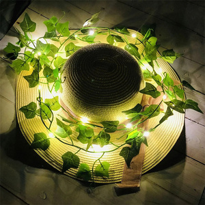 Artificial Ivy Garland Vines Greenery Hanging Plants Backdrop Artificial Garland Fairy led copper wire leaf string light