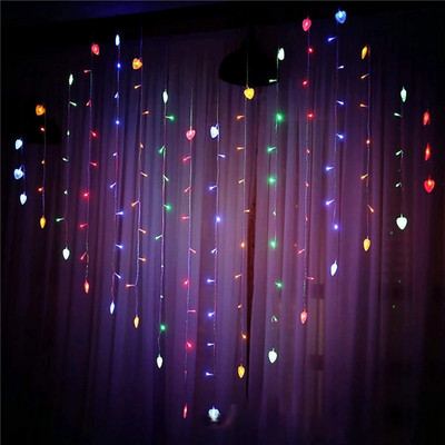 Valentine's Day Romantic Led Curtain Light Extra Bright Fairy Lights Garland Led Festoon Curtain Lamp Curtains With Led Light