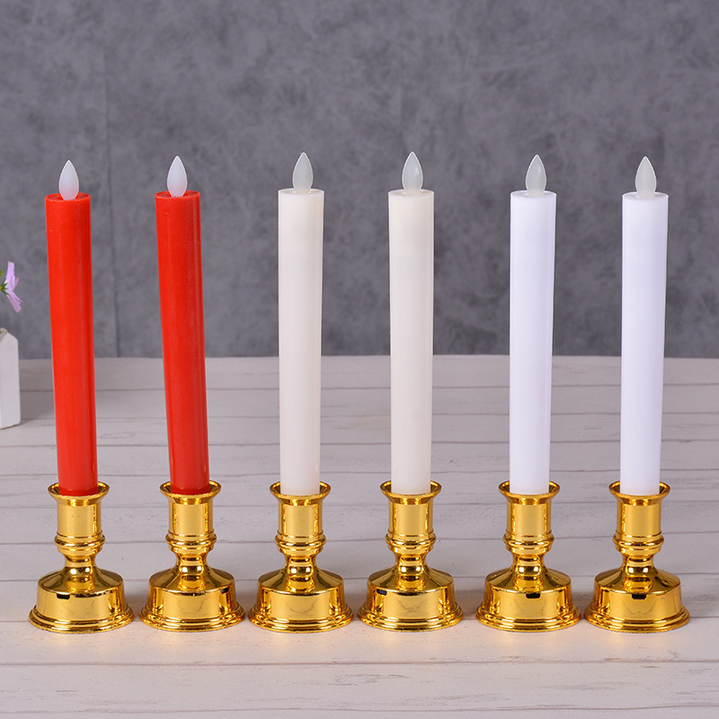 Wedding Decoration Real Wax Long Lasting Luxury LED Taper Candles For Home Decor