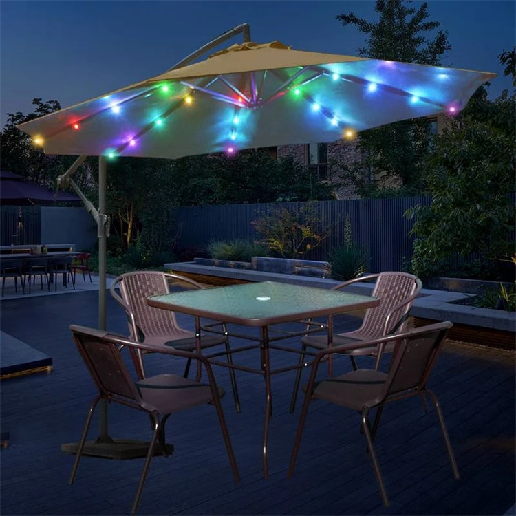 Solar Energy Lamp Outdoor Camping Tent Light Beach Shade LED Lamp String Cord Chandeliers Umbrella Lights Plastic Warm White