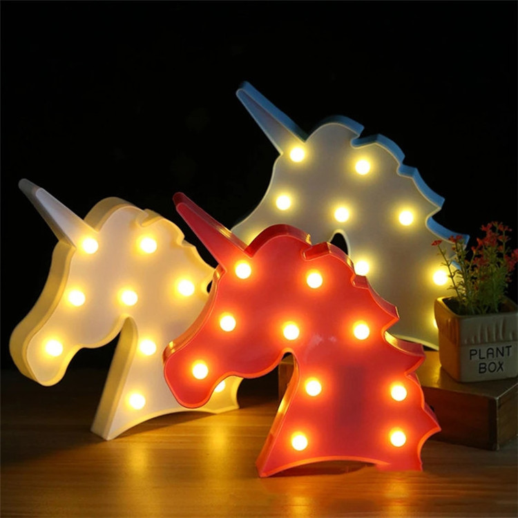 Children kids Baby Bedroom Decorations Lighting Led Unicorn Model Table Lamp Night Lights