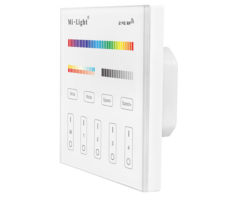 Milight T4 4-Zone RGB CCT Wall Touch Panel Remote Controller for Smart LED lighting Wall Dimmer mi boxer for strip light