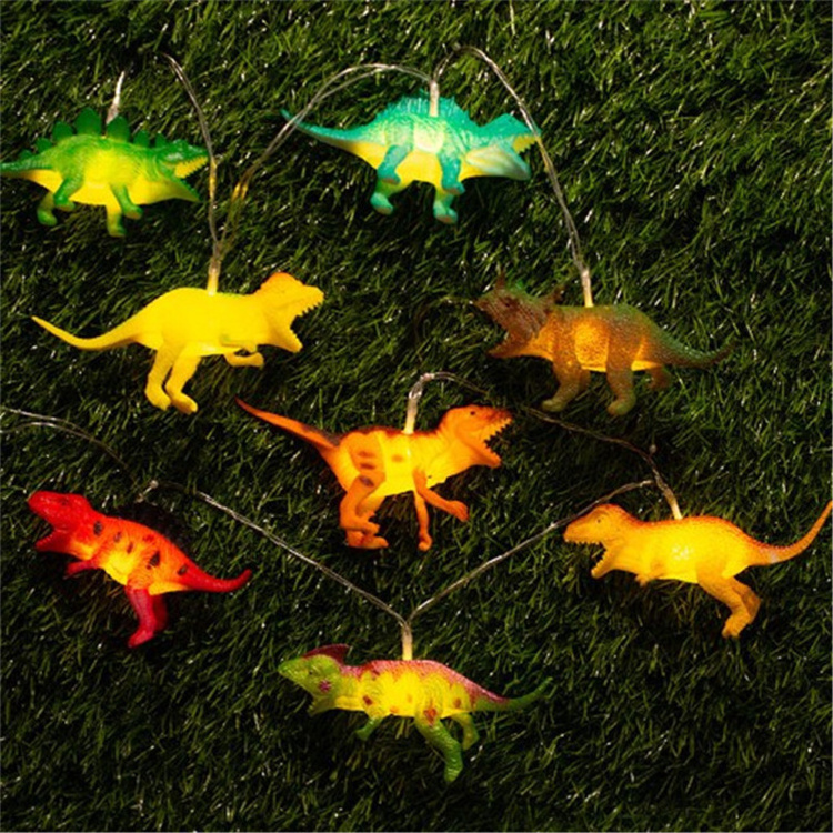 Indoor battery lighchain safe baby kids room decor 8 LED string dinosaur fairy light