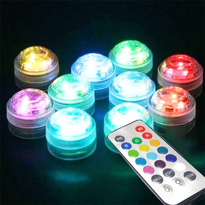 Remote Waterproof Submersible LED Lights Battery Operated Multicolor LED Mini Tea Light Candles with Remote