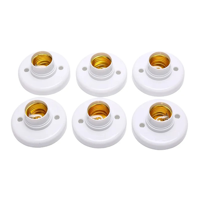 E27 led bulb plastic shell round base E27 plastics lamp outdoor Terminal Outlet Europe E27 Ceramic Lamp Holder