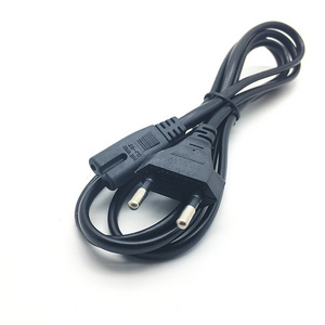 1pcs 1.4m 1.5 M Pure Cable Stripped End With Eu Plug Power Cord Black 220v Pigtail Electronics Wire Euro Power Cord Cable