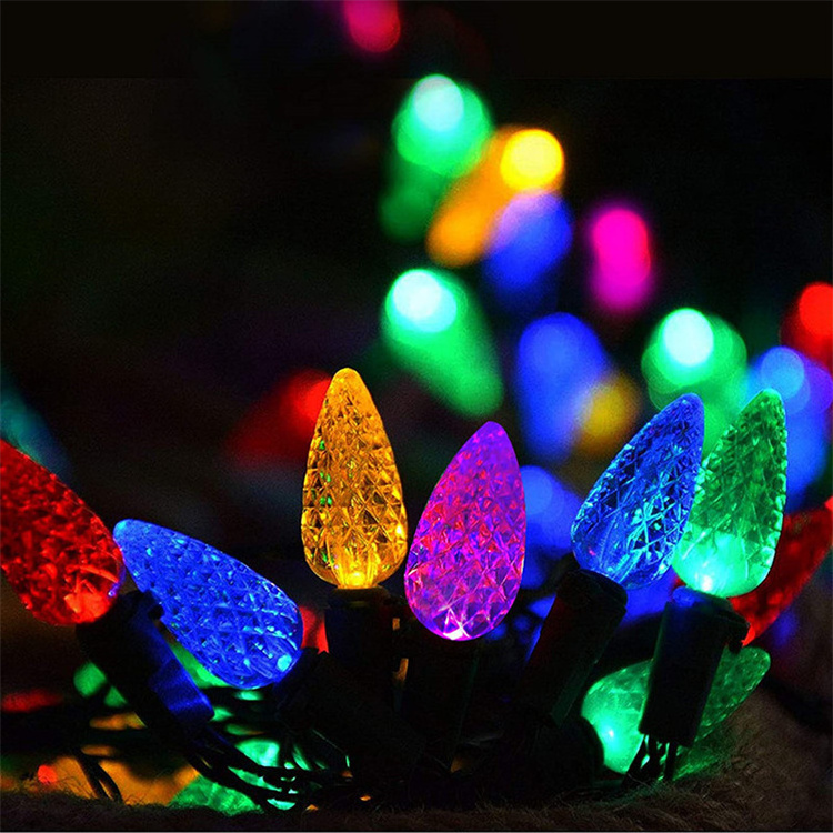 C6 Christmas Fairy Lights 5M Strawberry Battery Operated Strings Lights 8 Modes for Holiday Xmas Tree Outdoor Decor