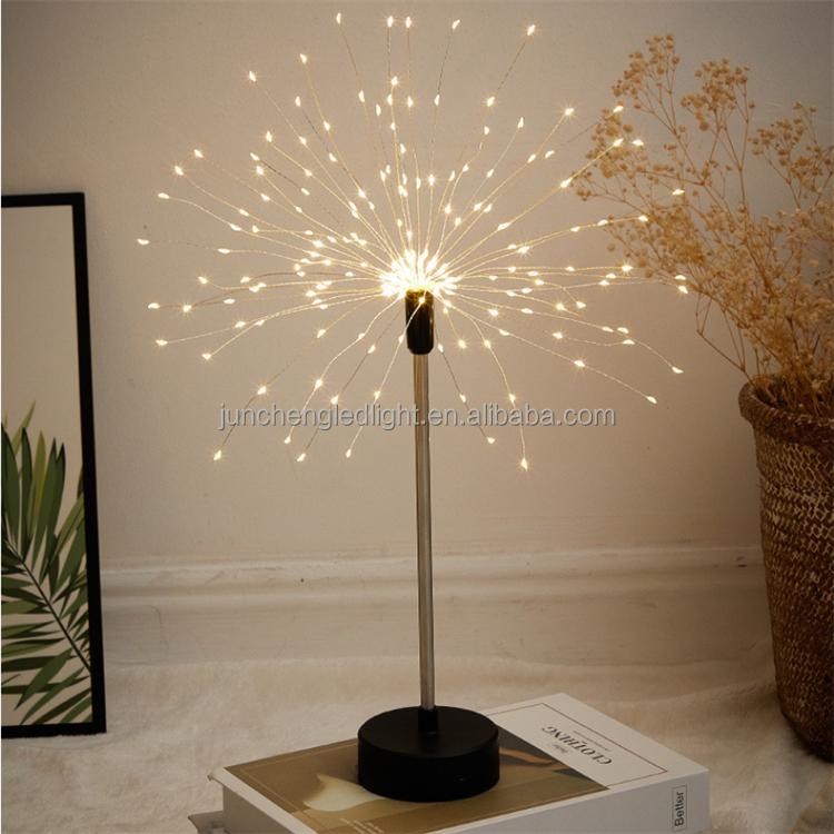 LED Dandelion Garden Decorative Copper Wire Firework Lights indoor table desk table lamp Heating White Battery CE Theme Park ABS