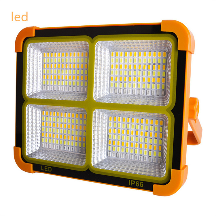 50W 100W 200W portable outdoor rechargeable multifunctional solar floodlight for outdoor waterproof work light IP65