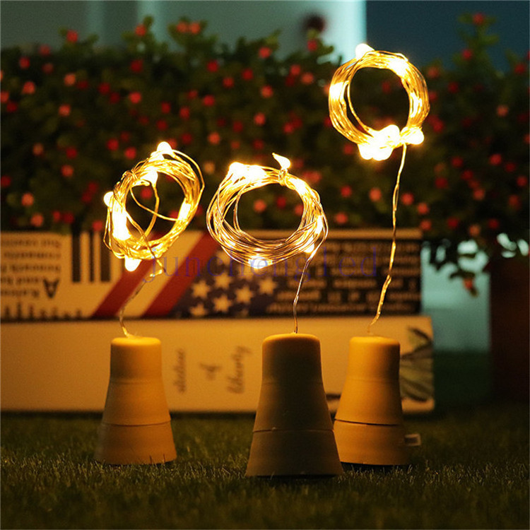 Battery Operated Led Flameless Tea Cork Fairy For Party Wedding Deco Mini String Flame Cork Light Candle Bottle Light