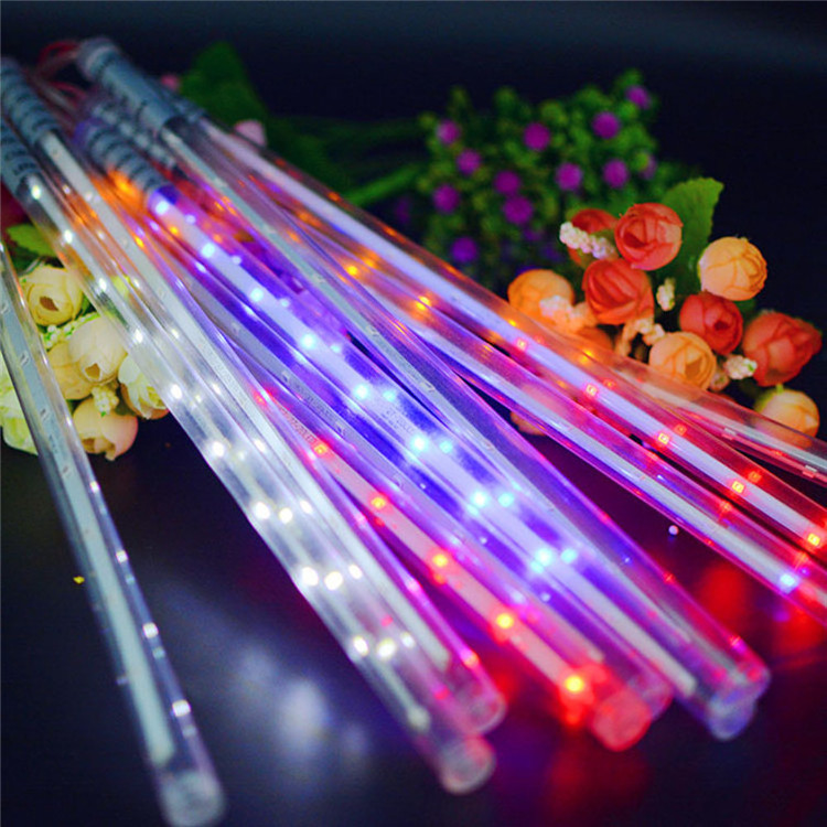 Battery operated waterfall lighting effect meteor shower tube fairy lights led for Christmas holiday decoration