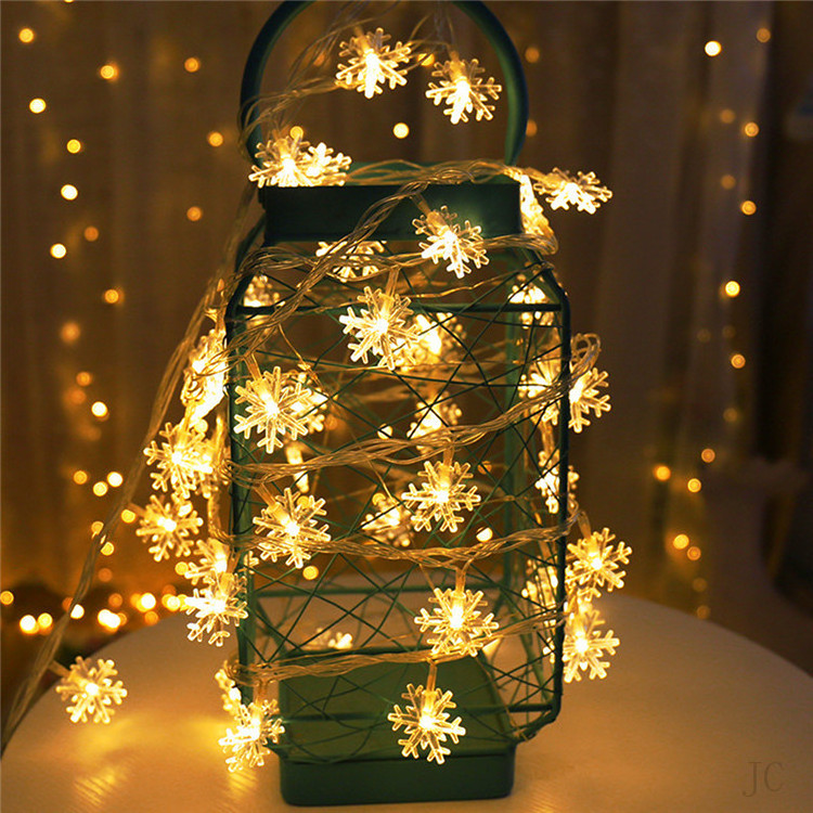 String Light Led Flashing Snowflake Garland Party Decoration Lamps With Battery Used For Christmas Wedding Garden Ornament