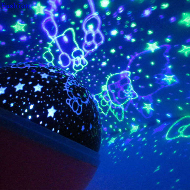 Romantic Rotating Spin Projector Children Kids Baby Sleep Sky Star Moon Master USB Projection led night light