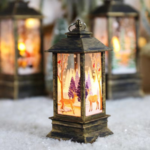 Christmas Decorative Lantern LED Light Up Christmas Wind Lamp Christmas Decor Night Pre-lit Santa Claus Decor Light