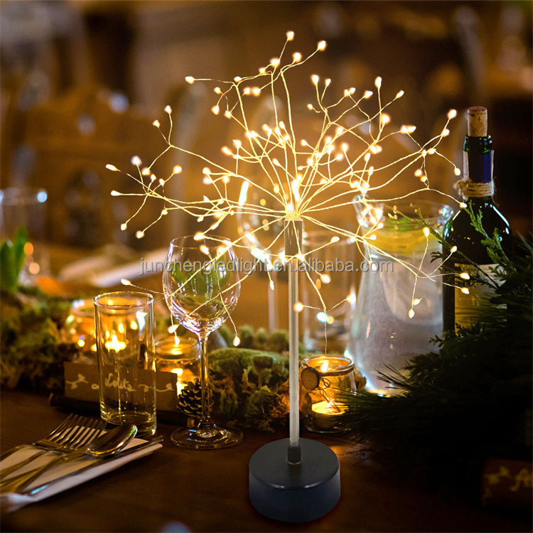 LED Dandelion Garden Decorative Copper Wire Firework Lights indoor table desk table lamp Heating White Battery CE Theme Park ABS