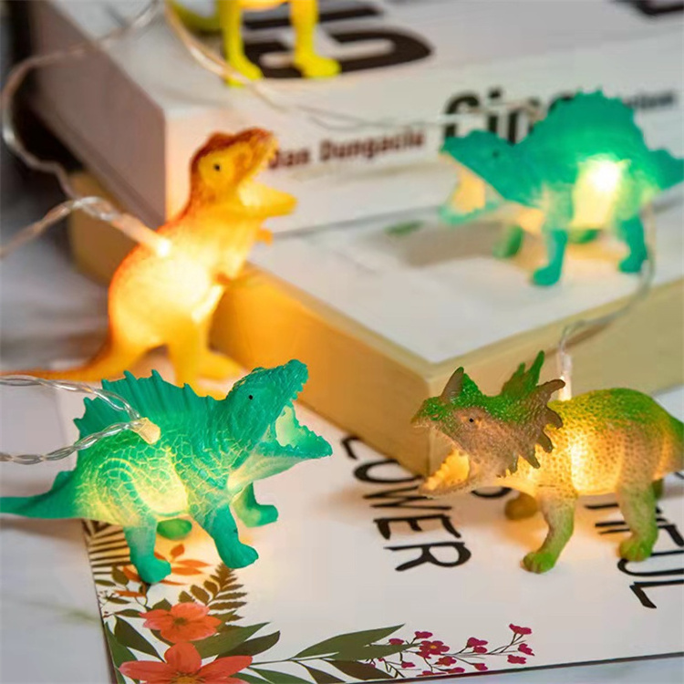 Indoor battery lighchain safe baby kids room decor 8 LED string dinosaur fairy light