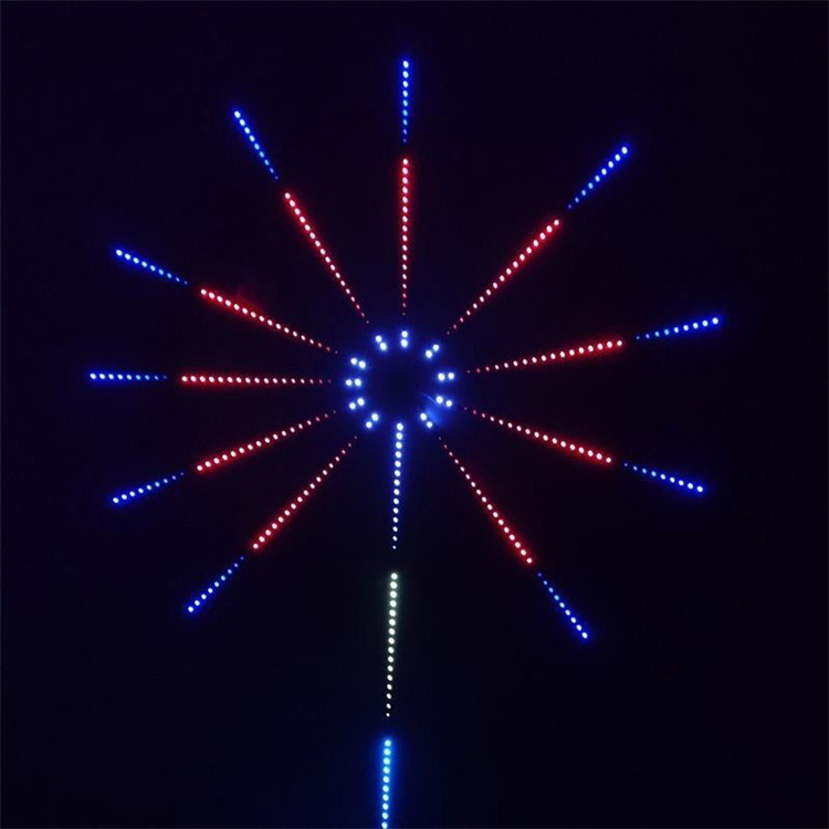 Solar LED Firework Light With Remote Control Starry Starburst Lights Waterproof Indorr Wall Lamp Christmas Valentine's Day Decor