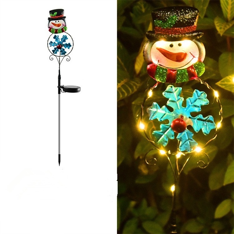 New Santa Claus Snowman Reindeer and Penguin solar christmas lights outdoor waterproof for New Year Party Deco