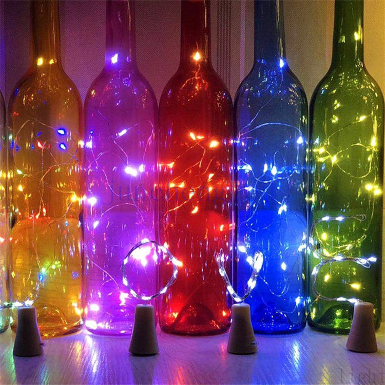 Battery Operated Led Flameless Tea Cork Fairy For Party Wedding Deco Mini String Flame Cork Light Candle Bottle Light