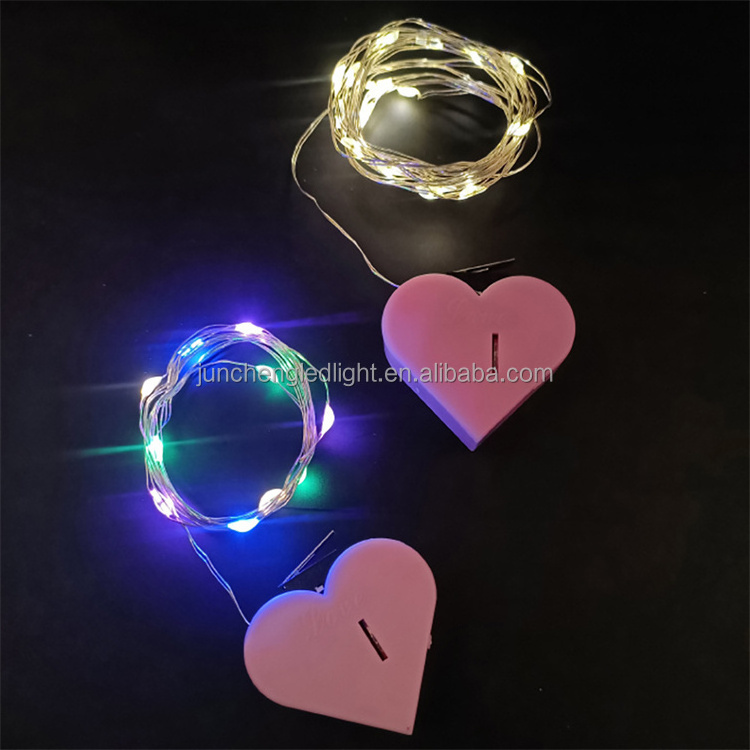 For Valentine's Day DIY Fairy Lights Led Battery String Light Garland Copper Holiday Wedding Party Home Decoration Romantic