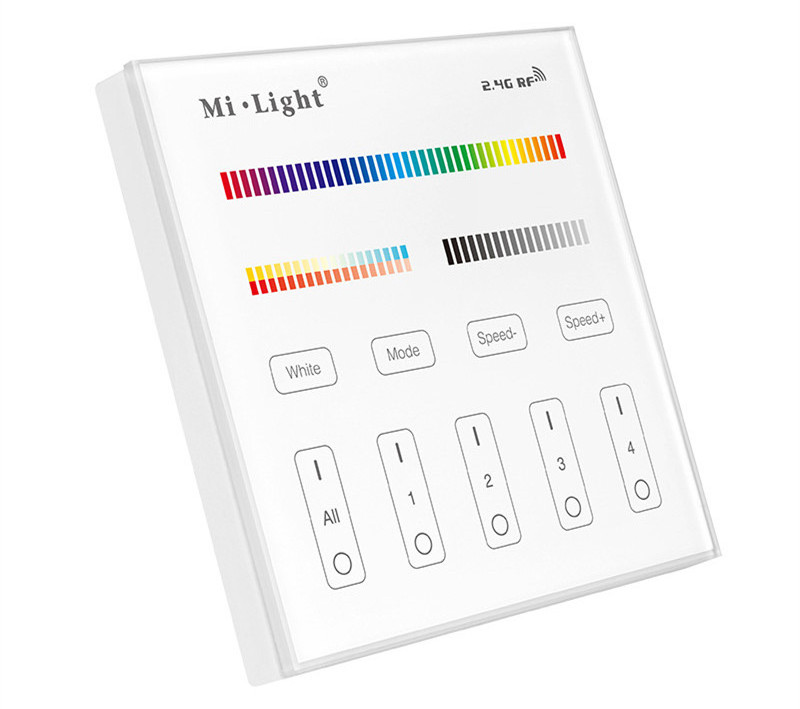 Milight T4 4-Zone RGB CCT Wall Touch Panel Remote Controller for Smart LED lighting Wall Dimmer mi boxer for strip light