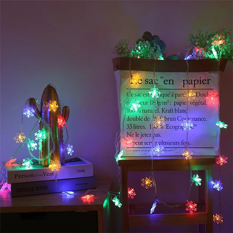 String Light Led Flashing Snowflake Garland Party Decoration Lamps With Battery Used For Christmas Wedding Garden Ornament