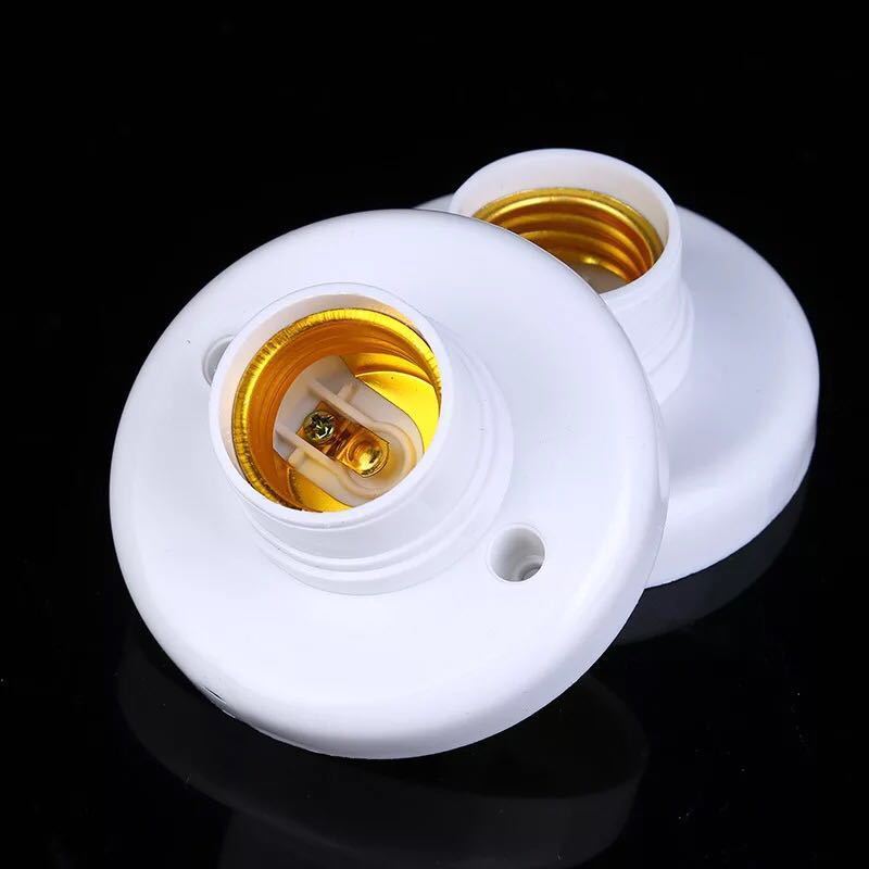 E27 led bulb plastic shell round base E27 plastics lamp outdoor Terminal Outlet Europe E27 Ceramic Lamp Holder