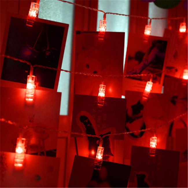 Indoor home decoration diy led string picture hanging light battery operated photo clip