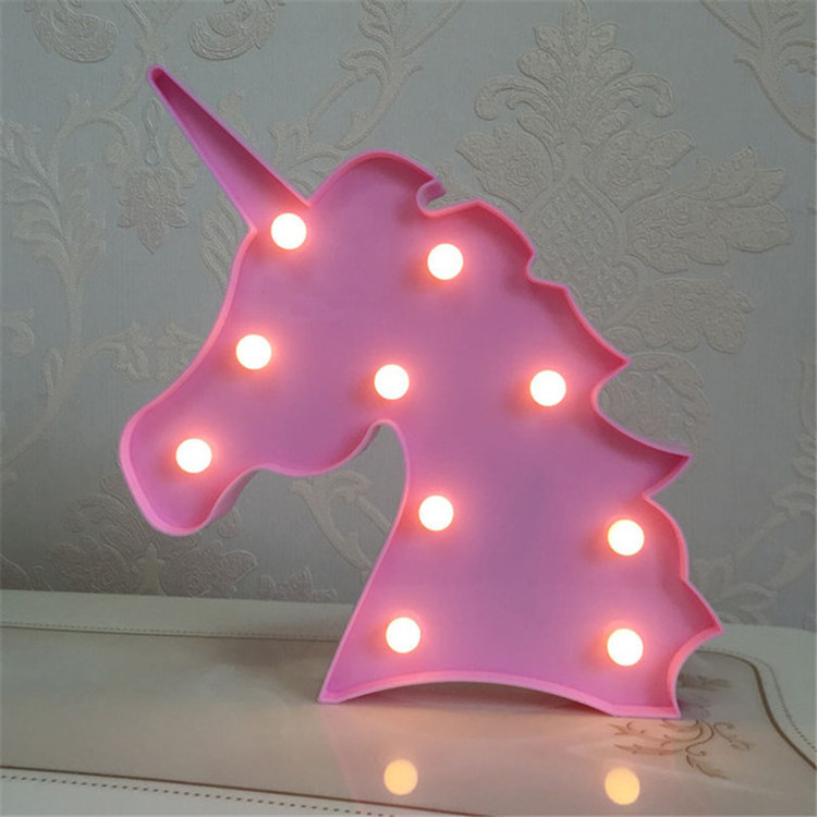 Children kids Baby Bedroom Decorations Lighting Led Unicorn Model Table Lamp Night Lights