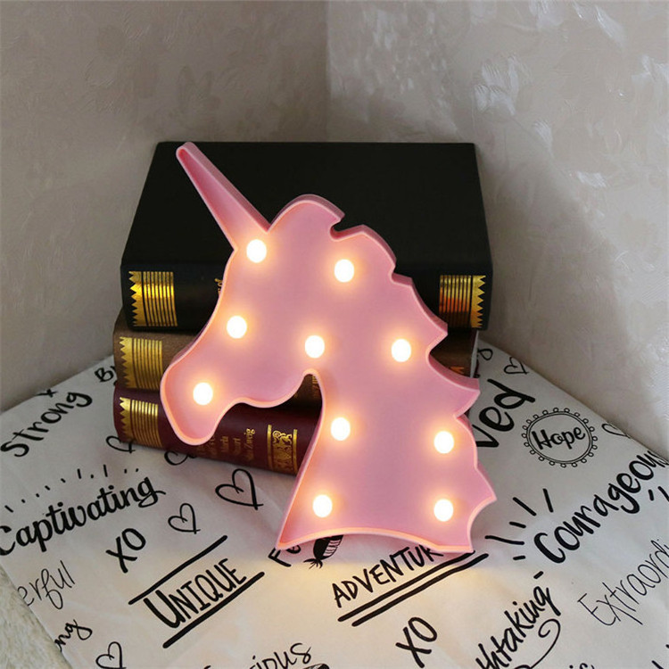 Children kids Baby Bedroom Decorations Lighting Led Unicorn Model Table Lamp Night Lights