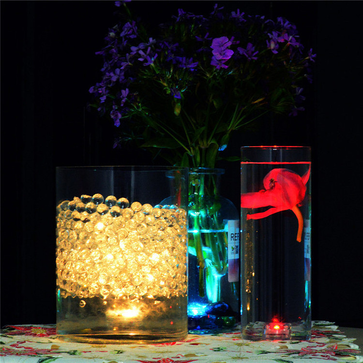 Submersible Light LED Flameless Candles Tea Light Round Battery Operated Super Bright RGB LED Underwater Lights