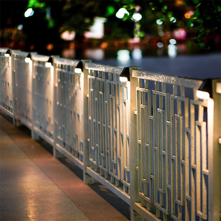 Modern Style High bright Outdoor Waterproof Led Fence Lamp for Garden  Solar Powered Deck Lights