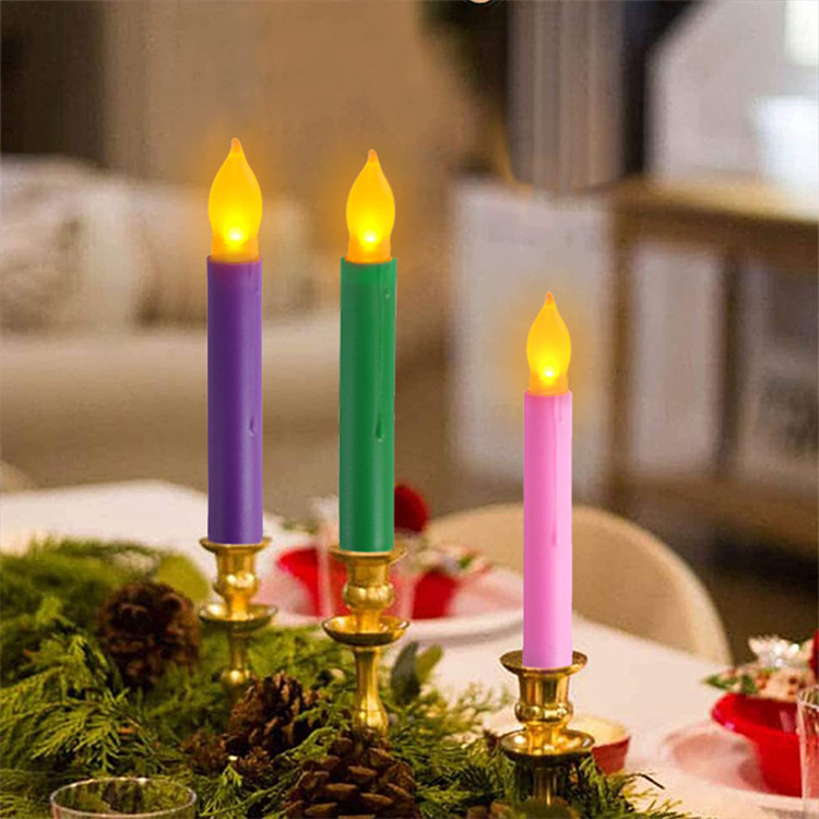 Christmas Wedding Decoration Electronic Simulation Candle 3d flickering Flame less Long Rod Flickering Led Candles light