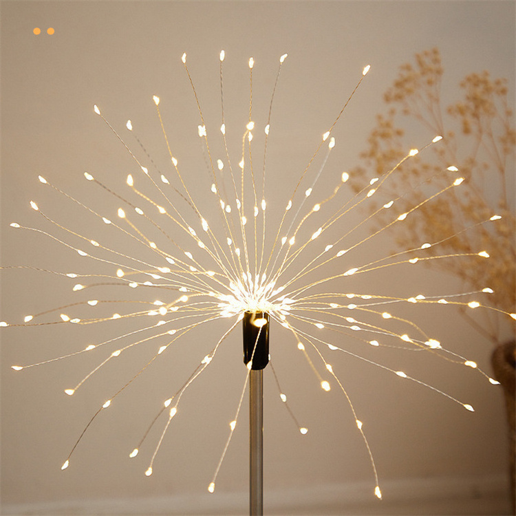 LED Dandelion Garden Decorative Copper Wire Firework Lights indoor table desk table lamp Heating White Battery CE Theme Park ABS