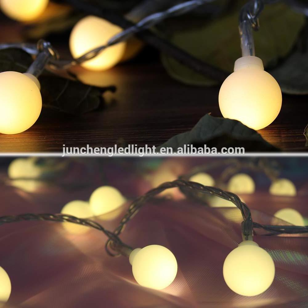 Pretty Indoor Hanging String Bulb Festoon Chain Balls Round Ball Lamp Thread Christmas Decorations Snow Ball String Light