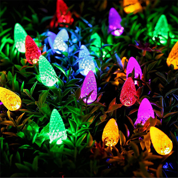 C6 Christmas Fairy Lights 5M Strawberry Battery Operated Strings Lights 8 Modes for Holiday Xmas Tree Outdoor Decor