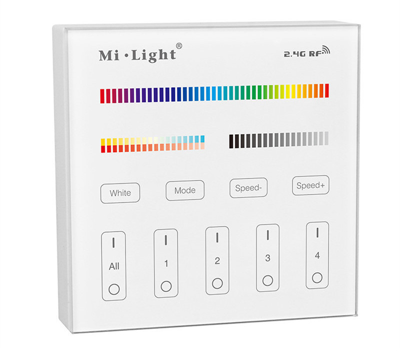 Milight T4 4-Zone RGB CCT Wall Touch Panel Remote Controller for Smart LED lighting Wall Dimmer mi boxer for strip light