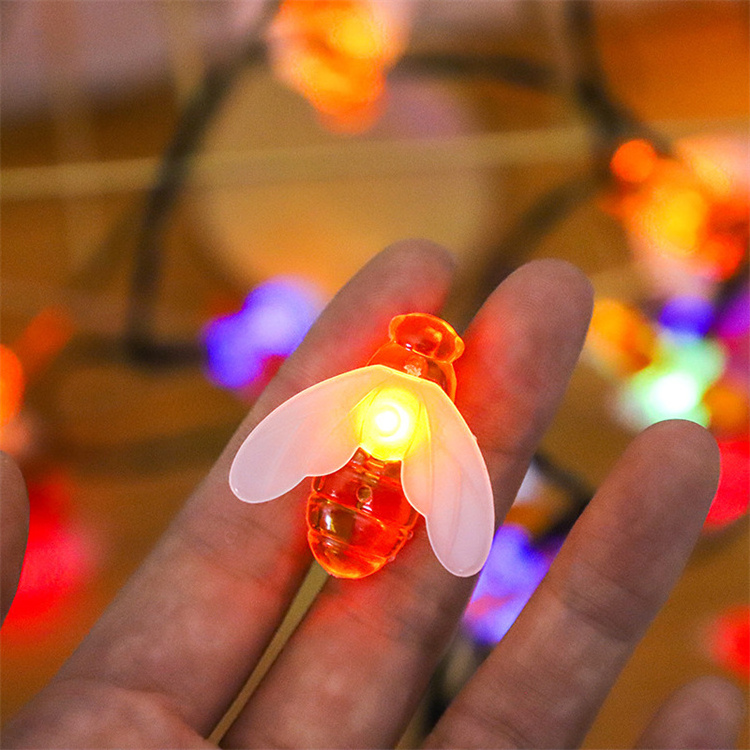 Hot selling solar bee light string outdoor firefly lights garden decoration dragonfly ladybug led string lights