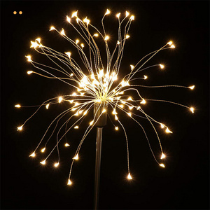 LED Dandelion Garden Decorative Copper Wire Firework Lights indoor table desk table lamp Heating White Battery CE Theme Park ABS