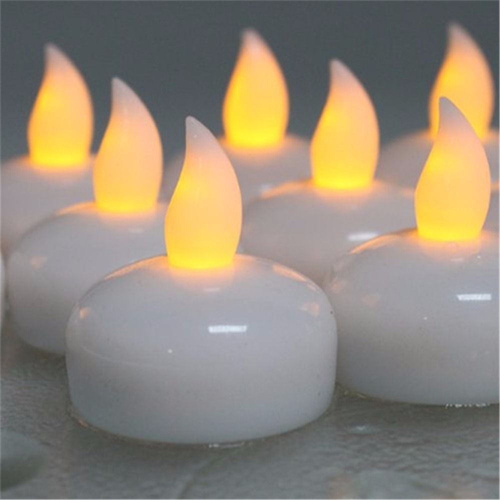 Flickering Flameless Waterproof Candles Lamp Floating On Water Led Plastic Battery Operated Tea Lights For Pool Spa