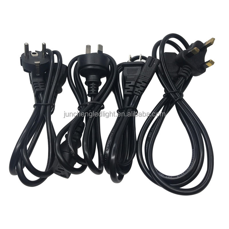 1pcs 1.4m 1.5 M Pure Cable Stripped End With Eu Plug Power Cord Black 220v Pigtail Electronics Wire Euro Power Cord Cable