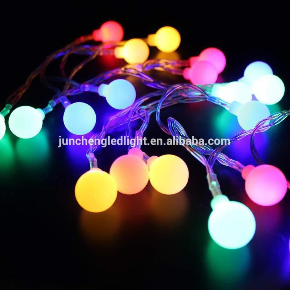 Pretty Indoor Hanging String Bulb Festoon Chain Balls Round Ball Lamp Thread Christmas Decorations Snow Ball String Light