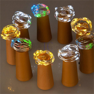 Battery Operated Led Flameless Tea Cork Fairy For Party Wedding Deco Mini String Flame Cork Light Candle Bottle Light